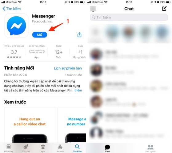 Cập nhật Messenger trên iOS